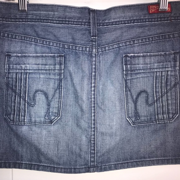 COH Women’s medium blue denim mini skirt with pockets in size 28 or 6 in EUC - Picture 7 of 11